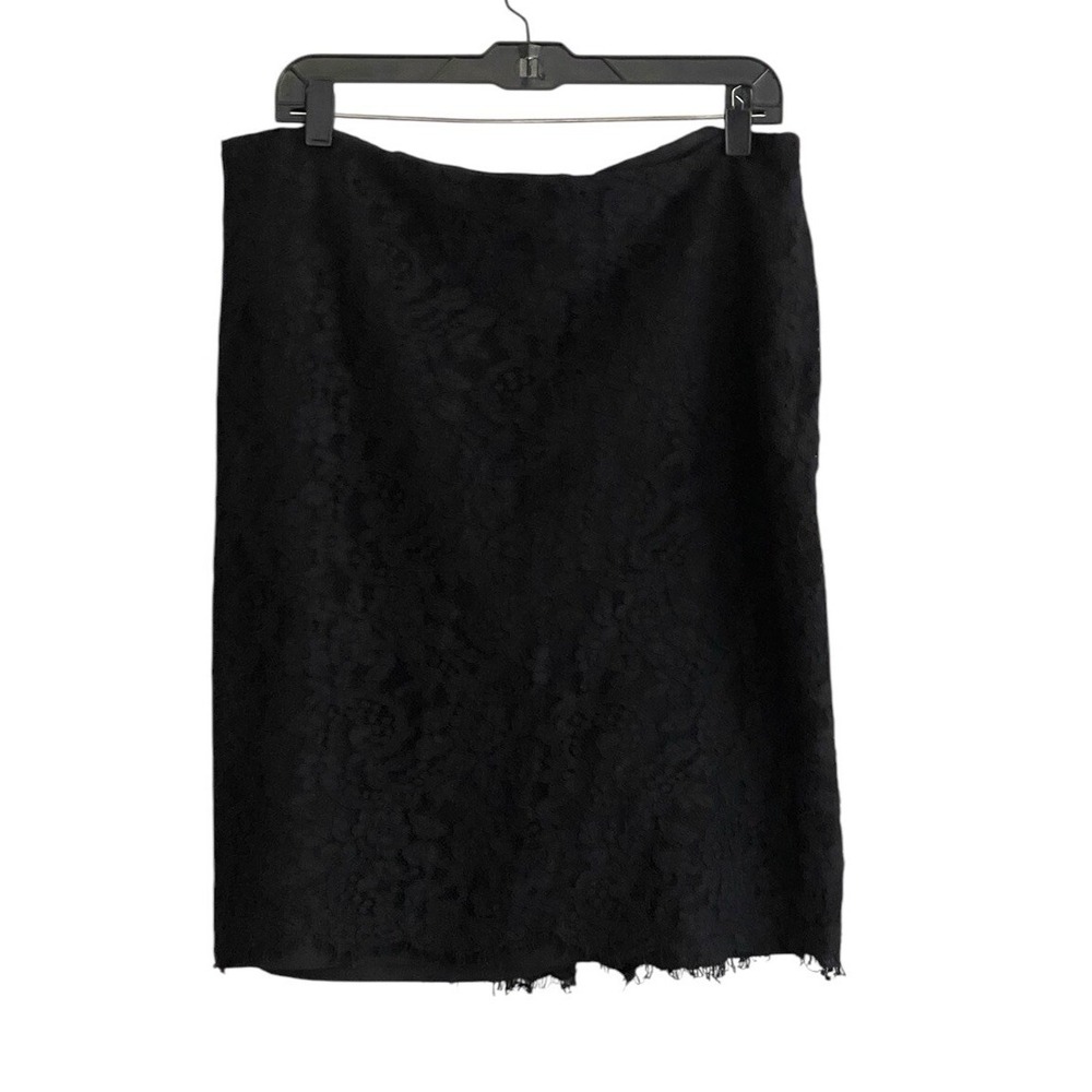 Lauren Ralph Lauren Black Lace Skirt 12 Romantic Goth Cocktail Knee Career